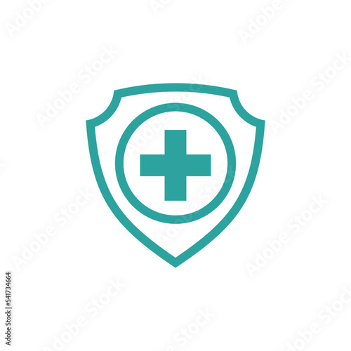 shield healthcare cross icon vector template