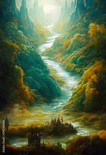 a beautiful winding river with castle © Jacques Evangelista