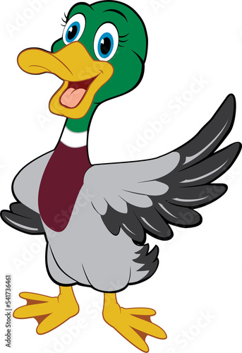Valokuva Cute cartoon duck PNG transparent background