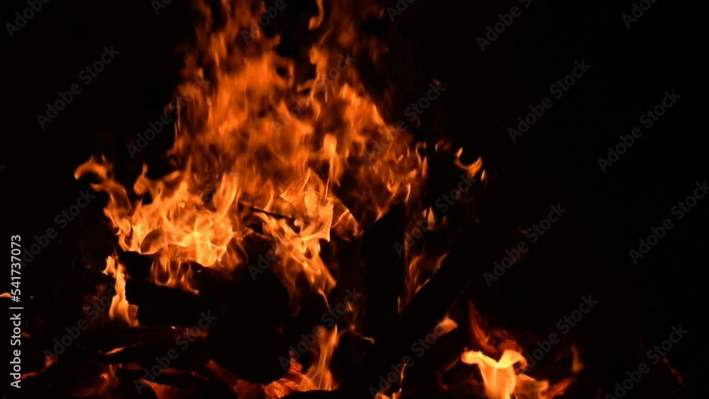 Fire flames on black background, Blaze fire flame texture background, Beautifully, the fire is burning, Fire flames with wood and cow dung bonfire Fire flames on black background, Blaze fire flame texture background, Beautifully, the fire is burning, Fire flames with wood and cow dung bonfire