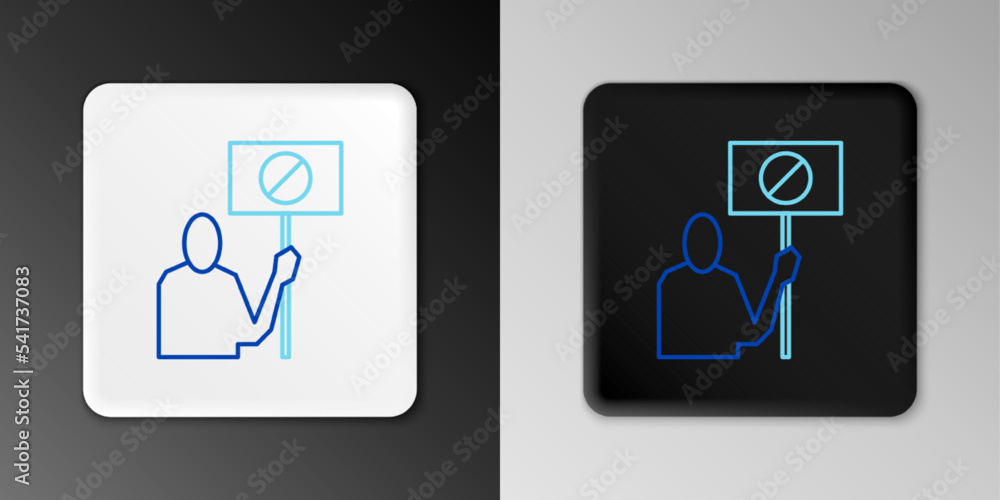 Line Nature saving protest icon isolated on grey background. Earth planet protection, environmental issues demonstration. Colorful outline concept. Vector Line Nature saving protest icon isolated on grey background. Earth planet protection, environmental issues demonstration. Colorful outline concept. Vector