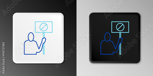 Line Nature saving protest icon isolated on grey background. Earth planet protection, environmental issues demonstration. Colorful outline concept. Vector