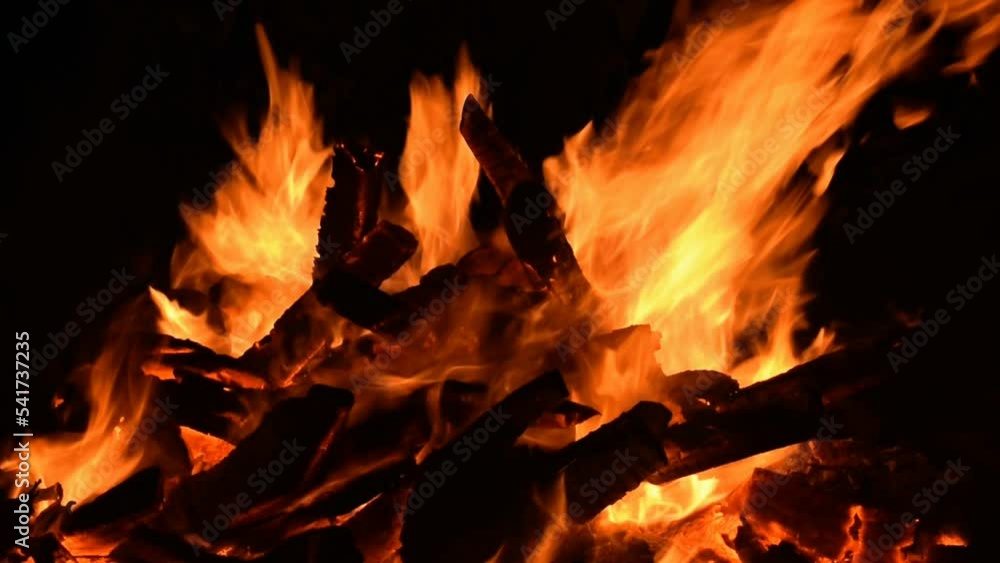Fire flames on black background, Blaze fire flame texture background, Beautifully, the fire is burning, Fire flames with wood and cow dung bonfire Fire flames on black background, Blaze fire flame texture background, Beautifully, the fire is burning, Fire flames with wood and cow dung bonfire