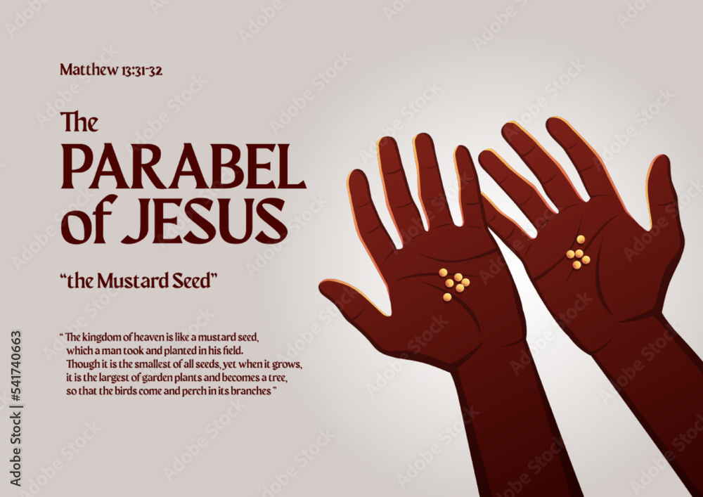 Parable of Jesus Christ about the mustard seed Stock Vector | Adobe Stock