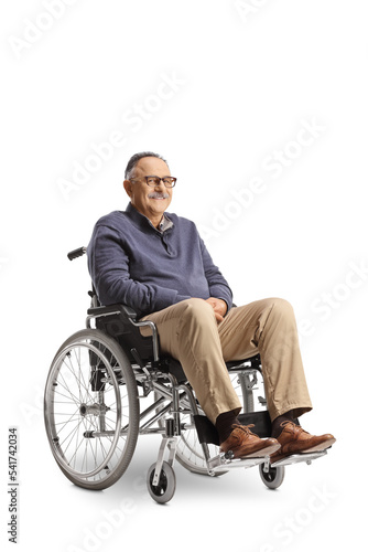 Mature man sitting in a wheelchair