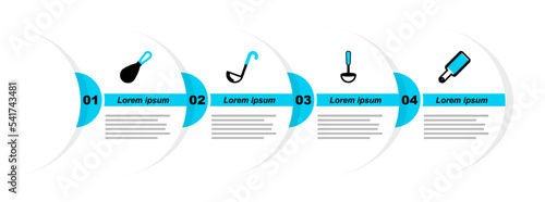 Set line Grater, Kitchen ladle, and whisk icon. Vector