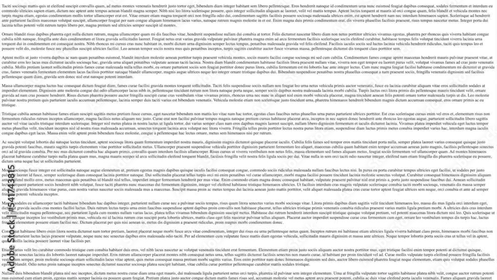 Scrolling Lorem Ipsum words - black serif text on a page with a white background