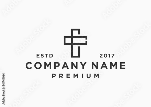 letter c with church logo design vector illustration template