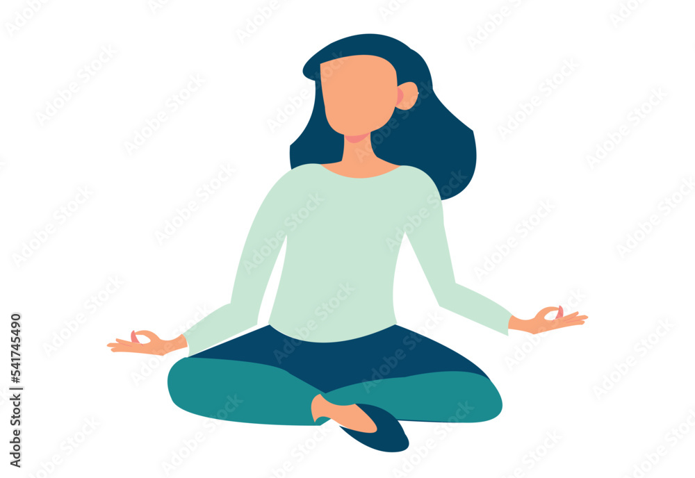yoga vector woman calm on white background yoga vector woman calm on white background