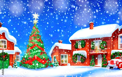 Wallpaper Mural Christmas greeting card  Torontodigital.ca