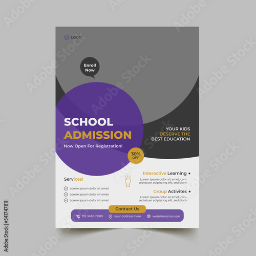 School admission flyer design template