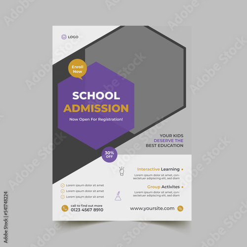 School admission flyer design template
