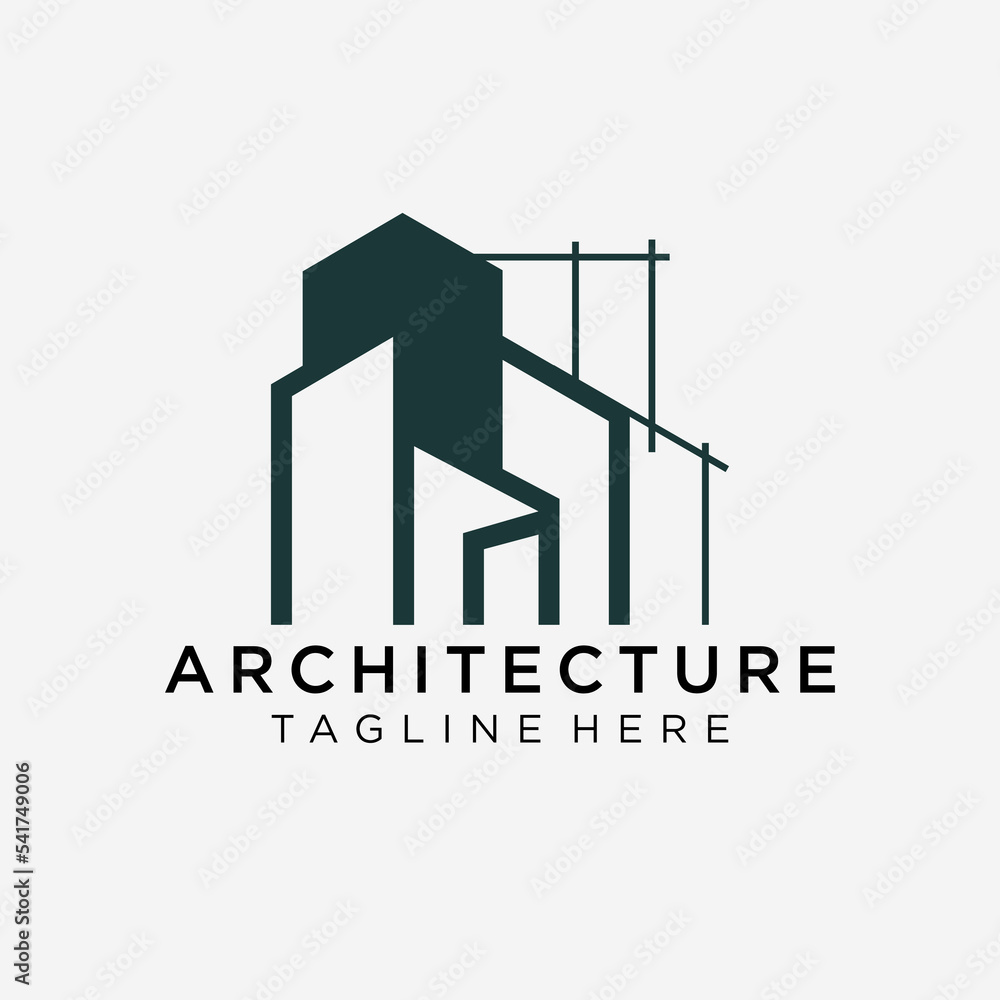 Construction logo in line art style, building, unique, Premium Vector Construction logo in line art style, building, unique, Premium Vector