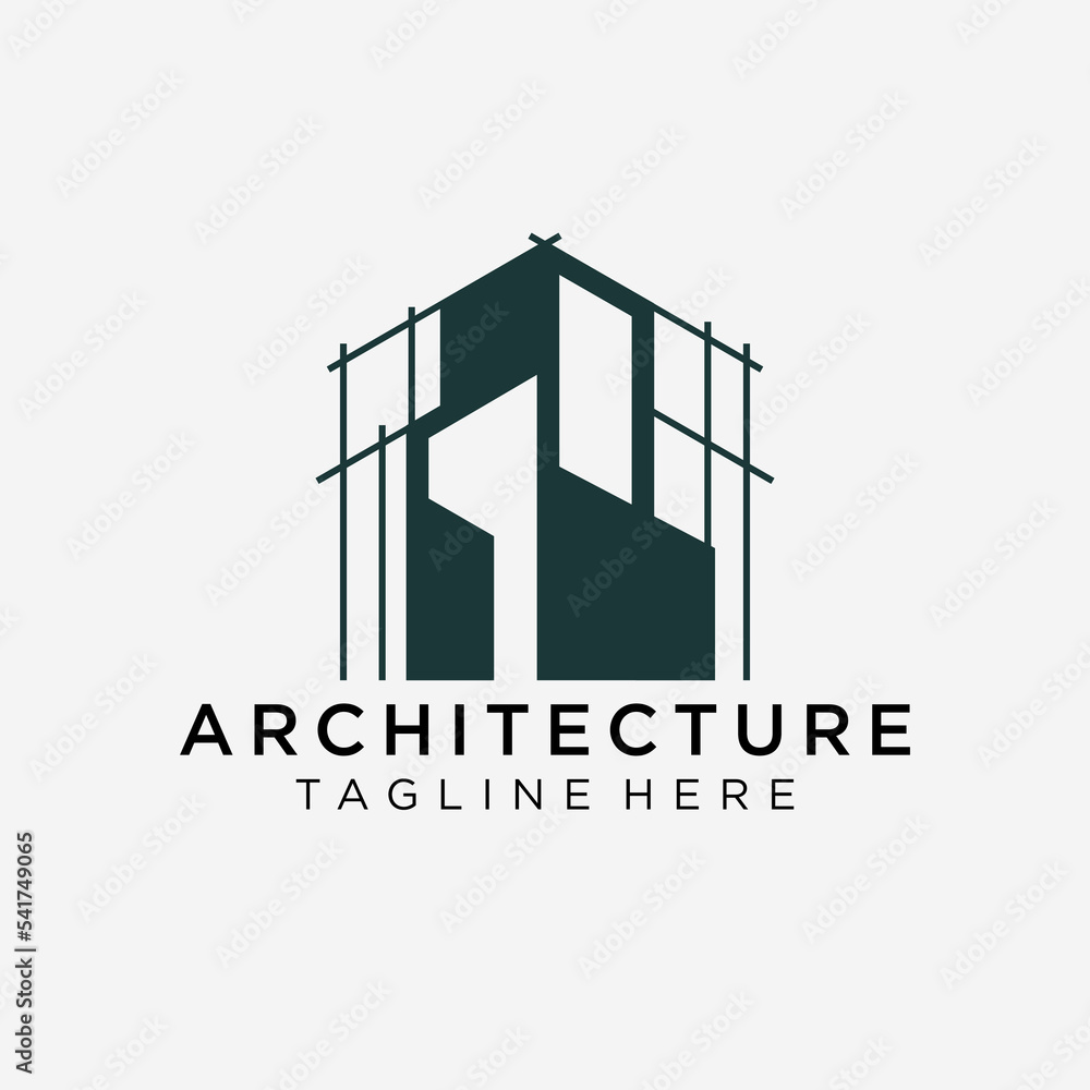 Construction logo in line art style, building, unique, Premium Vector Construction logo in line art style, building, unique, Premium Vector