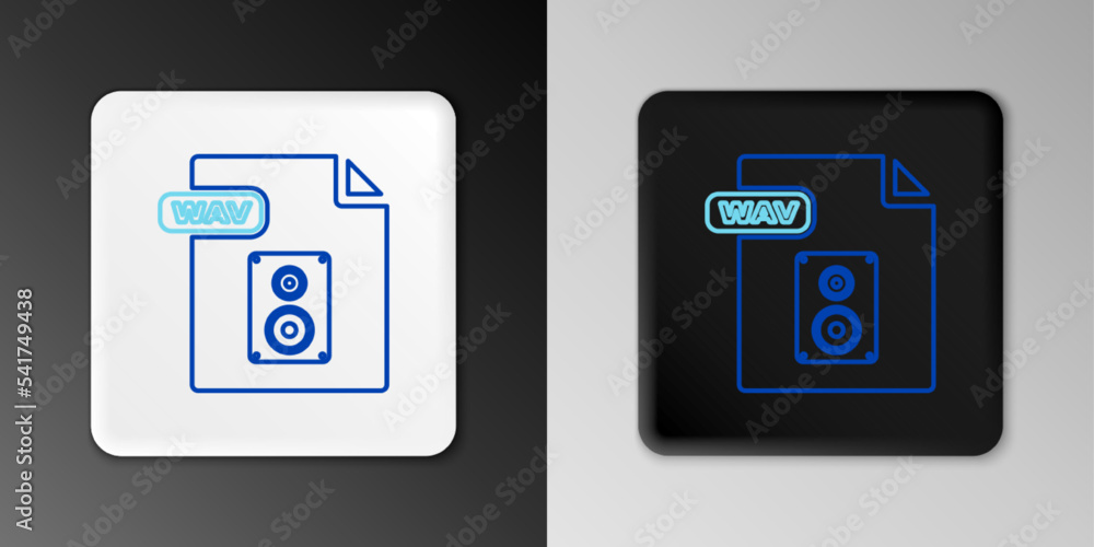 Line WAV file document. Download wav button icon isolated on grey background. WAV waveform audio file format for digital audio riff files. Colorful outline concept. Vector Line WAV file document. Download wav button icon isolated on grey background. WAV waveform audio file format for digital audio riff files. Colorful outline concept. Vector