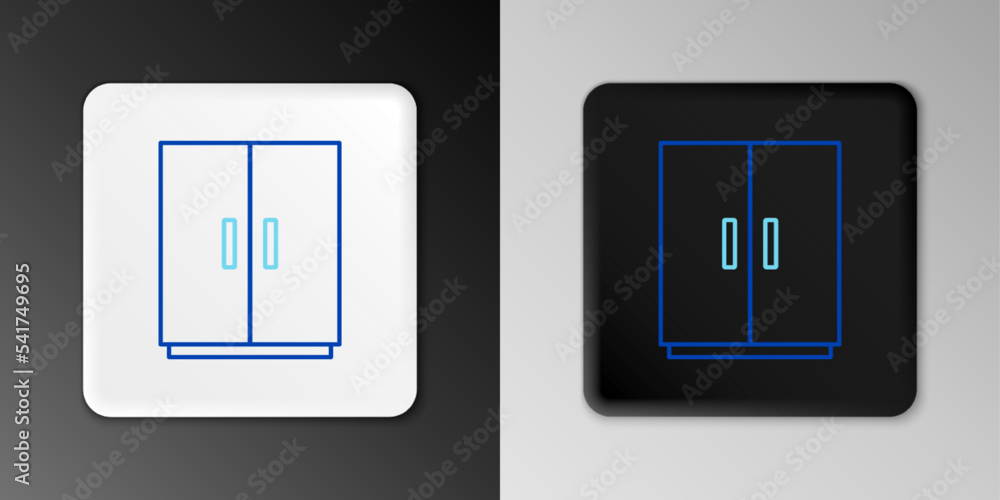 Line Wardrobe icon isolated on grey background. Colorful outline concept. Vector Line Wardrobe icon isolated on grey background. Colorful outline concept. Vector