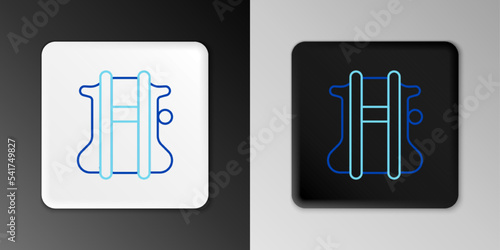 Line Parachute icon isolated on grey background. Colorful outline concept. Vector