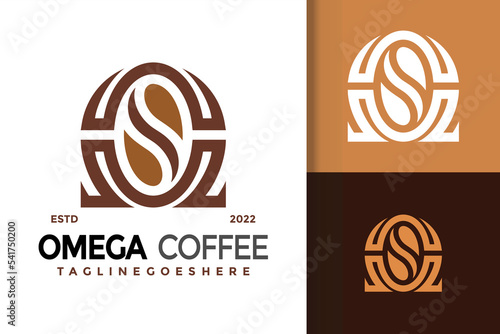 Omega Coffee Logo Design, brand identity logos vector, modern logo, Logo Designs Vector Illustration Template