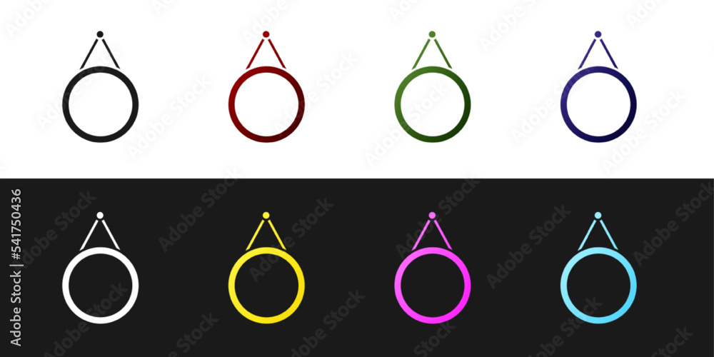 Set Mirror icon isolated on black and white background. Vector Set Mirror icon isolated on black and white background. Vector