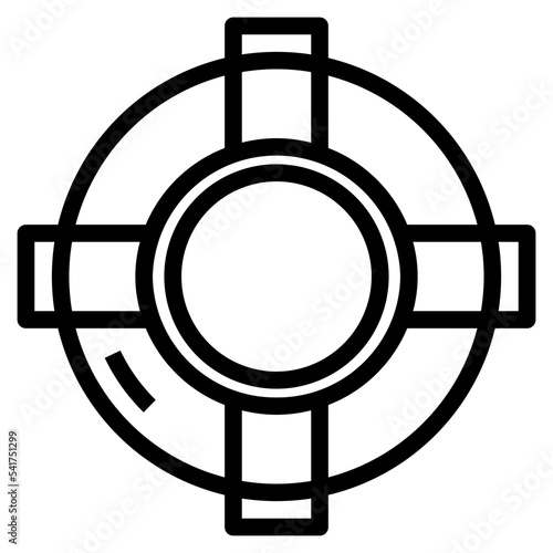 lifesaver line icon style