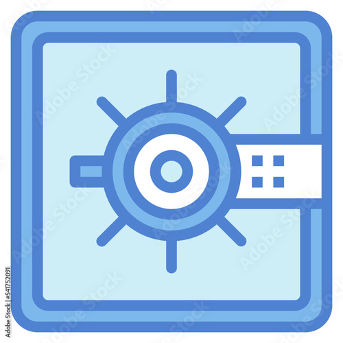 bank safe two tone icon style