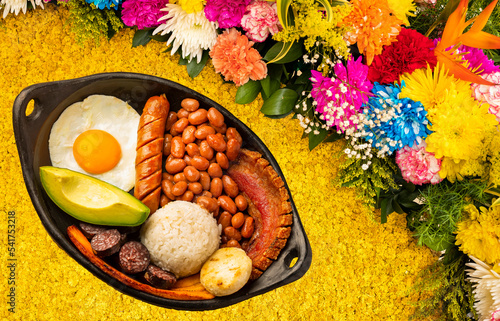 Bandeja paisa representative plate of Antioquia - Saddle of the flower fair photo