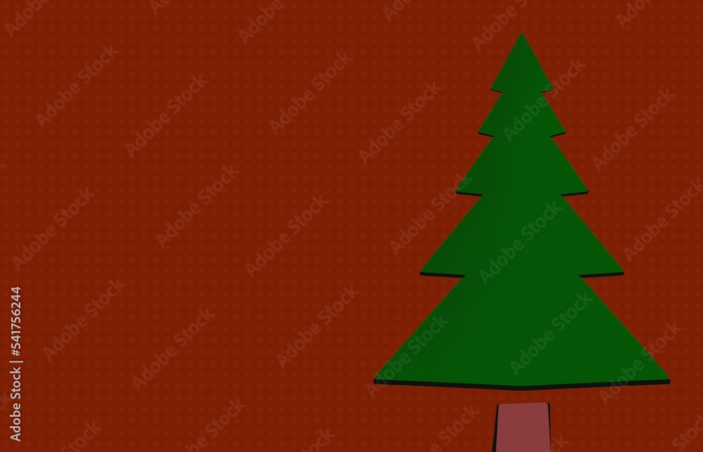Naklejka premium Christmas tree. Red background. Beautiful colors. Happy New Year.