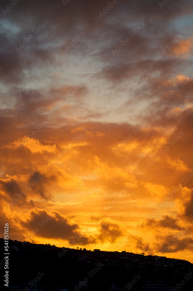 Autumn Sunrise or Sunset on a Hillside in Hawaii. Autumn Sunrise or Sunset on a Hillside in Hawaii.