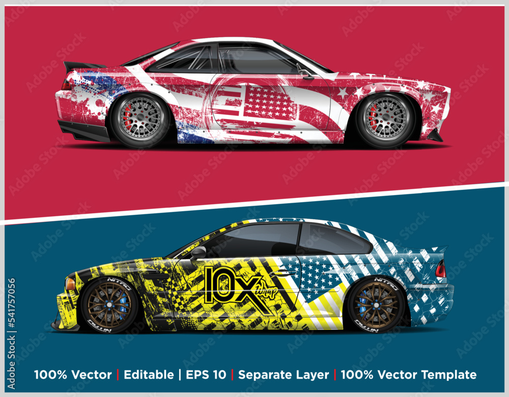 American Flag Car wrap Design printable file Stock Vector | Adobe Stock
