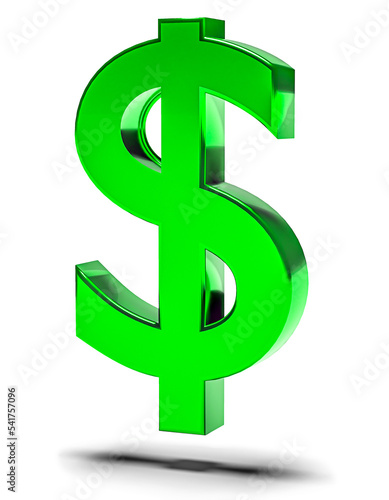 Finance and business symbol. Green dollar sign