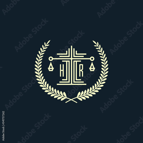 Initial IR  design for law, lawyer or law firm that can be used as logo or seal, logo vector, icon, illustration.eps