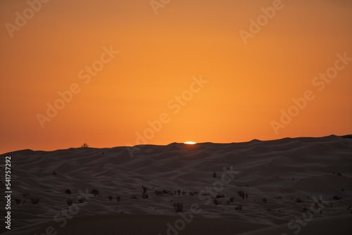sunrise in the desert, Douz region, southern Tunisia