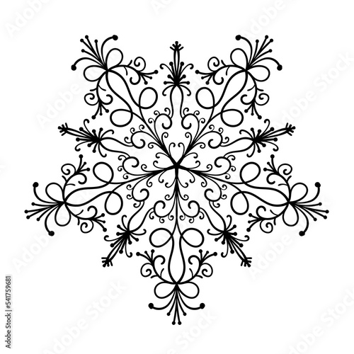 Elegant snowflake. Vector design element.