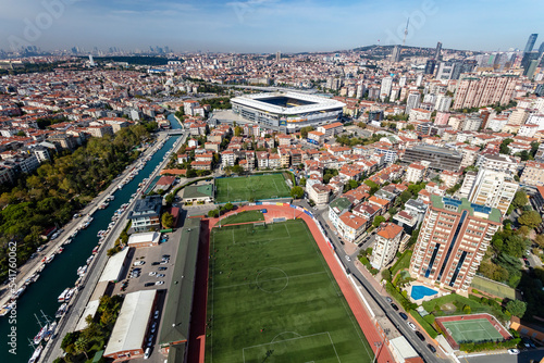 Istanbul, Turkey - 17 September 2022: Aerial view of Fenerbahce stadium in Kadikoy, Istanbul, Turkey. photo