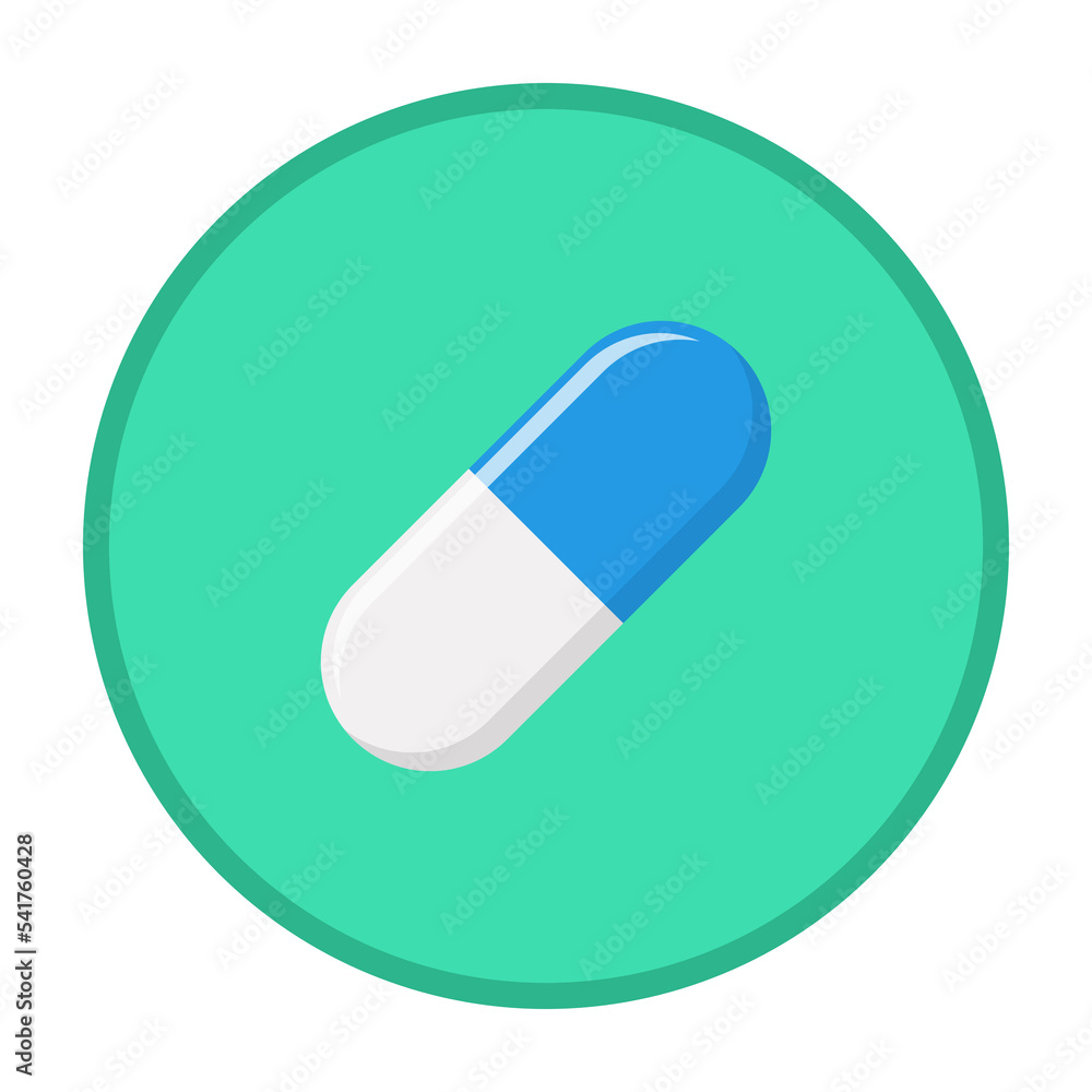 Blue Pill Capsule, Medicine, vector mark symbols green style. Isolated icon. Blue Pill Capsule, Medicine, vector mark symbols green style. Isolated icon.