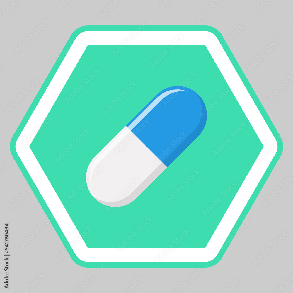Blue Pill Capsule, Medicine, vector mark symbols green style. Isolated icon. Blue Pill Capsule, Medicine, vector mark symbols green style. Isolated icon.
