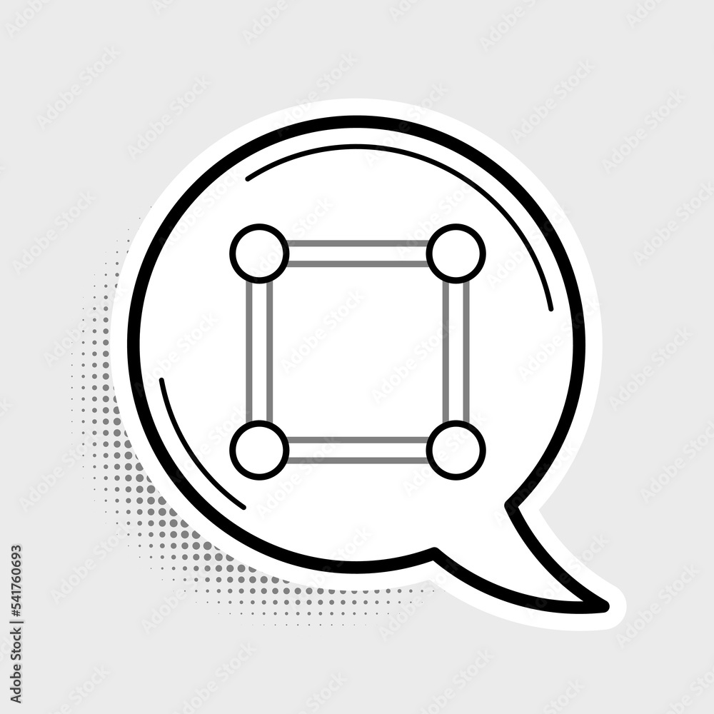 Line Geometric figure Square icon isolated on grey background. Abstract shape. Geometric ornament. Colorful outline concept. Vector Line Geometric figure Square icon isolated on grey background. Abstract shape. Geometric ornament. Colorful outline concept. Vector