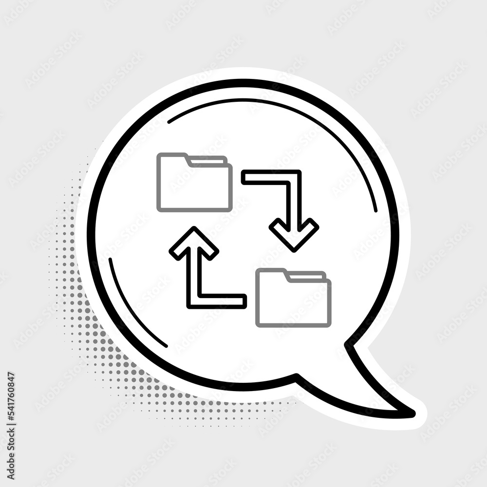 Line Cloud storage text document folder icon isolated on grey background. Colorful outline concept. Vector Line Cloud storage text document folder icon isolated on grey background. Colorful outline concept. Vector