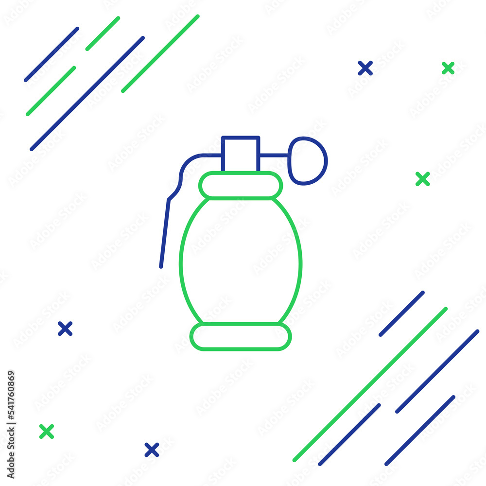 Line Hand grenade icon isolated on white background. Bomb explosion. Colorful outline concept. Vector Line Hand grenade icon isolated on white background. Bomb explosion. Colorful outline concept. Vector