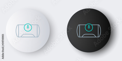 Line Gas tank for vehicle icon isolated on grey background. Gas tanks are installed in a car. Colorful outline concept. Vector