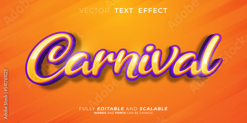 Editable text effect carnival three dimension text style