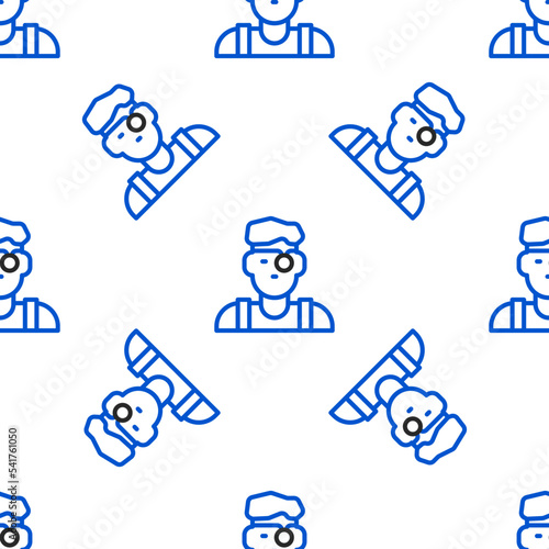 Line Jeweler man icon isolated seamless pattern on white background. Colorful outline concept. Vector