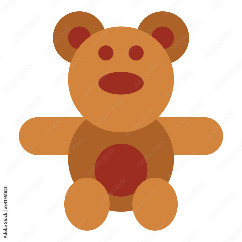 Fototapeta premium Teddy bear flat icon style