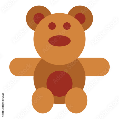 Teddy bear flat icon style