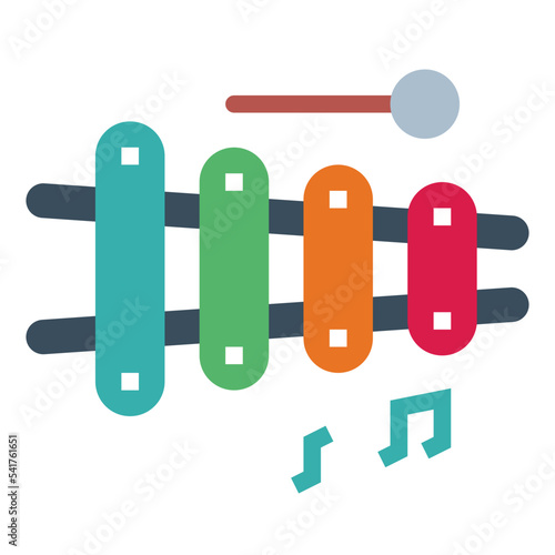 xylophone flat icon style