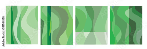 Background fluid geometric designs. Layout  storyboards in cool green colours. Vector collection set mood board. 