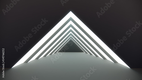 Abstract triangle 3D wall background . Black and white background. 3D rendering. Design for 3D Mock up product  artwork  background  template  presentation.