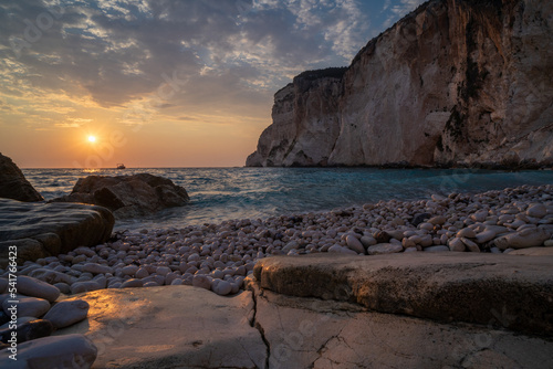 Sunset view from Erimitis Bay Beach (Paxos), Greece
