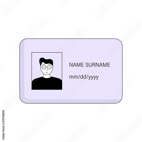Icon of an identity document with the image of a man