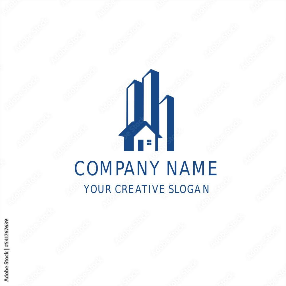 simple and elegant home and building community business logo